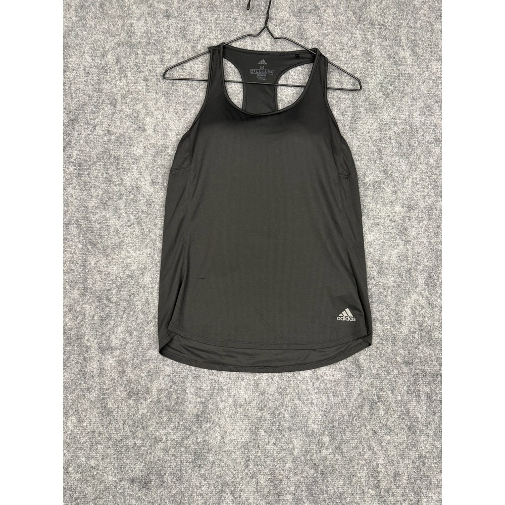 Adidas Climalite Running Tank Top Womens Medium Black Built In Bra Racerback